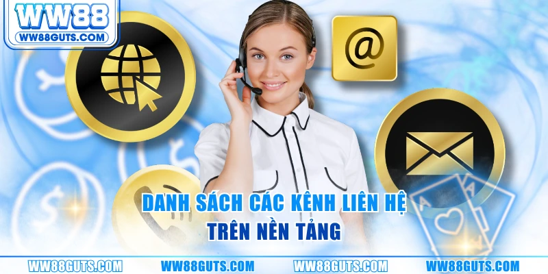 Danh sách các kênh liên hệ trên nền tảng